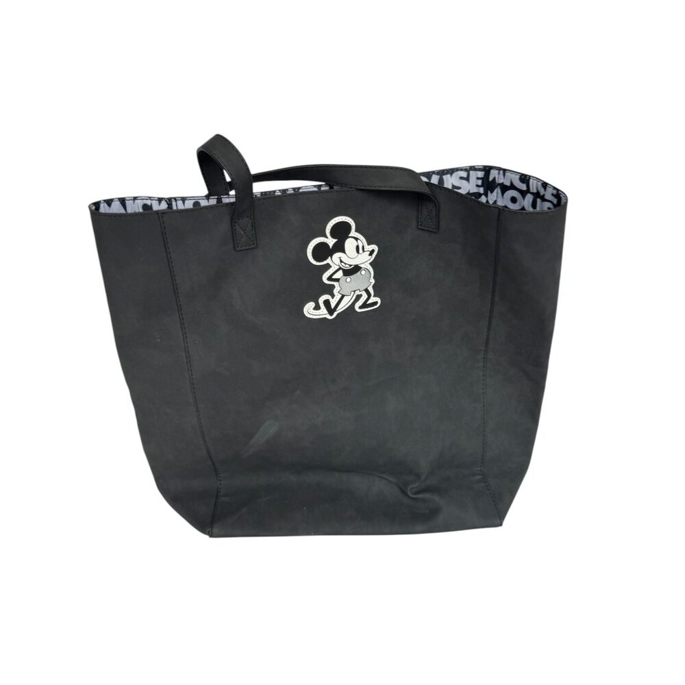 Disney Store Mickey Mouse Greyscale Tote Bag Shoulder Bag Summer Faux Suede